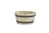 8in Wide Whiskey Barrel Wood Planter - Greywash