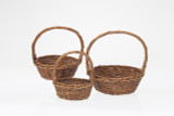 10-14in Wide Rustic Willow Baskets (Set of 3)