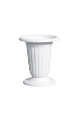 11in Tall Plastic Trumpet Urn - White