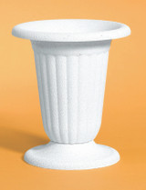 11in Tall Plastic Trumpet Urn - White