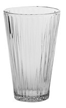 10in Tall Double Dozen Rose Clear Glass Vase