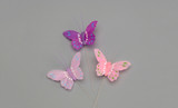 2.75in Feather Butterfly with Wire - Pink (Assorted, 12pk)