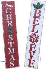 20in Tall "Merry Christmas" & "Believe" Wood Sign (Assorted)