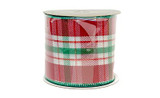 #100 Plaid Xmas Ribbon - Wired Edge (10yd)