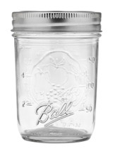 8oz Glass Mason Jar with Lid (Set of 12)