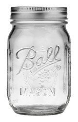 16oz Glass Mason Jar with Lid, 16oz (Set of 12)