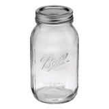 32oz Glass Mason Jar with Lid, Narrow Mouth (Set of 12)