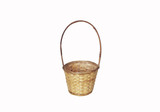 5in Wide Bamboo Basket with Handle - Two Tone