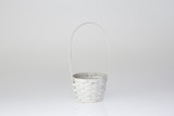 5in Wide Bamboo Basket - White