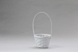 5in Wide Bamboo Basket - White
