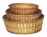 8.5in Wide Bamboo Fruit Bowl Baskets - Assorted