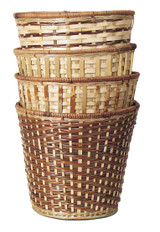 7.5in Wide Fern/Bamboo Pot Cover Basket - Two Tone