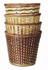 10in Wide Fern/Bamboo Pot Cover Basket - Two Tone