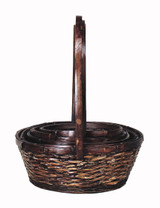6.5-10.5in Long Woodchip Baskets - Dark Stain (Set of 5)