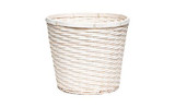 12in Wide Fern/Bamboo Pot Cover Basket - Whitewash