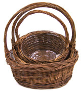 9-12.5in Wide Rustic Willow Baskets (Set of 3)