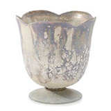 4.75in Wide Chelsea Glass Vase - White Marble