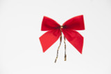 1in Wide Mini Red Velvet Bows with Gold Wire (50pk)