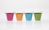 5in Wide Ribbed Tin Pot Cover with Handle - Bright (Assorted)