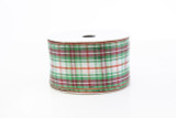 #40 Gingerbread Plaid Xmas Ribbon - Wired Edge (20yd)