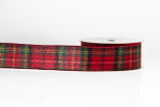#40 Nutcracker Plaid Xmas Ribbon - Wired Edge (20yd)