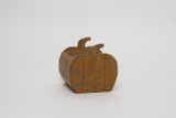 5.3in Long Fall Slat Pumpkin Tin Pot Cover - Distressed Orange