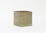 6in Wide Andy Cube Tin Pot Cover - Patina
