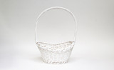 12in Long Oval Boat Basket - White