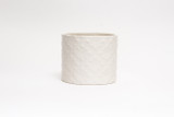 5.25in Wide Moroccan Cylinder Ceramic Pot - White