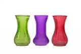 8.5in Tall Bright Rose Glass Vases (Assorted)