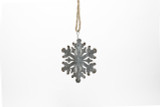 8in Tall Snowflake Ornament Galvanized Tin Cutout