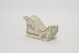 9in Long Wood Sleigh Planter - Distressed White