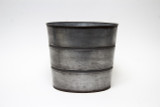 11in Tall Kyle Tin Pot Cover - Silver & Black
