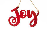 18in Long Metal "Joy" Sign - Antique Red