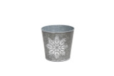7in Wide Snowflake Galvanized Tin Pot Cover