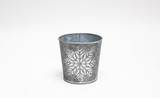 5in Wide Snowflake Galvanized Tin Pot Cover