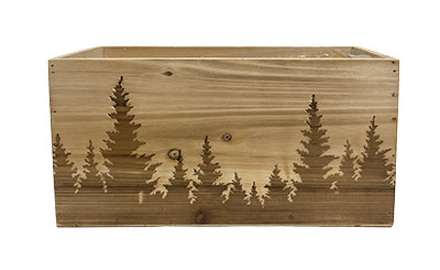 11in Long North Woods Rectangular Wood Planter Box