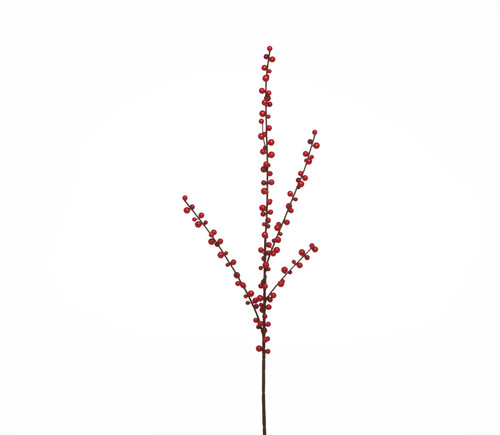 28in Waterproof Ilex Berry Branch - Red