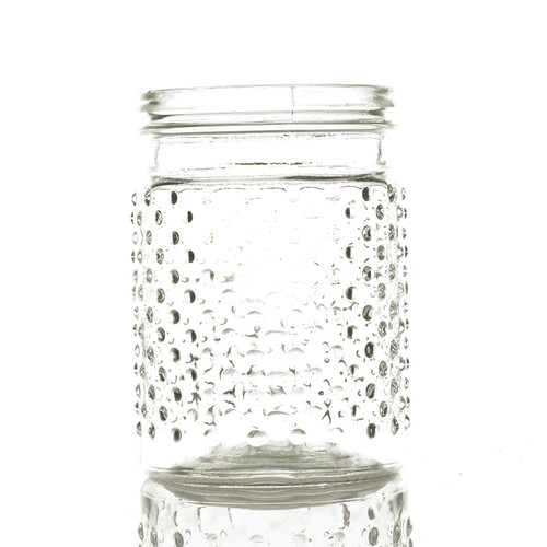 5in Tall Hobnail Jar Clear Glass Vase