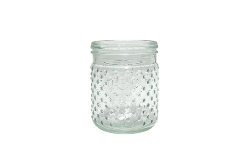 5in Tall Hobnail Jar Clear Glass Vase