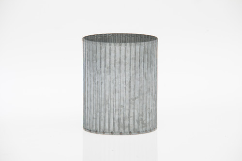 4.5in Wide Amy Norah Corrugated Tin Pot Cover