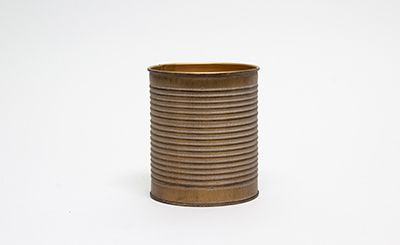 4in Tall Metro Cylinder Corrugated Tin Pot Cover