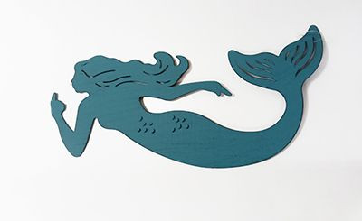 15in Long Hanging Distressed Metal Mermaid