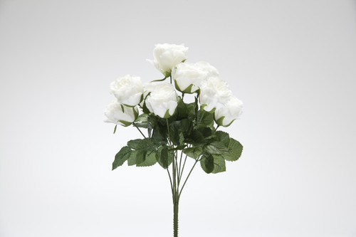17in Rose Bush x9 - White