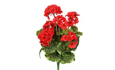 18in Geranium Bush x9 - Red