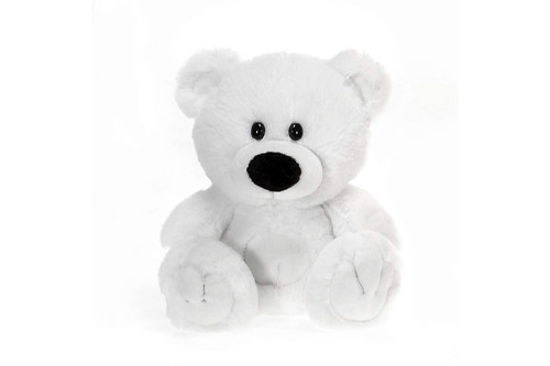 6in Tall Sitting Bear Plush  White