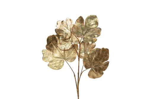 27in Metallic Fig Leaf Spray - Champagne