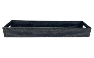 16in Long Rectangular Recycled Plastic Design Tray with Handles - Slate