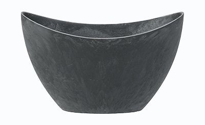 9.25in Long Recycled Plastic Oval Boat Planter - Slate