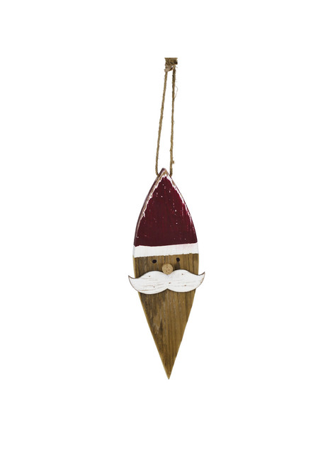 10in Babbo Natala Ornament with Jute Hanger - Distressed Wood